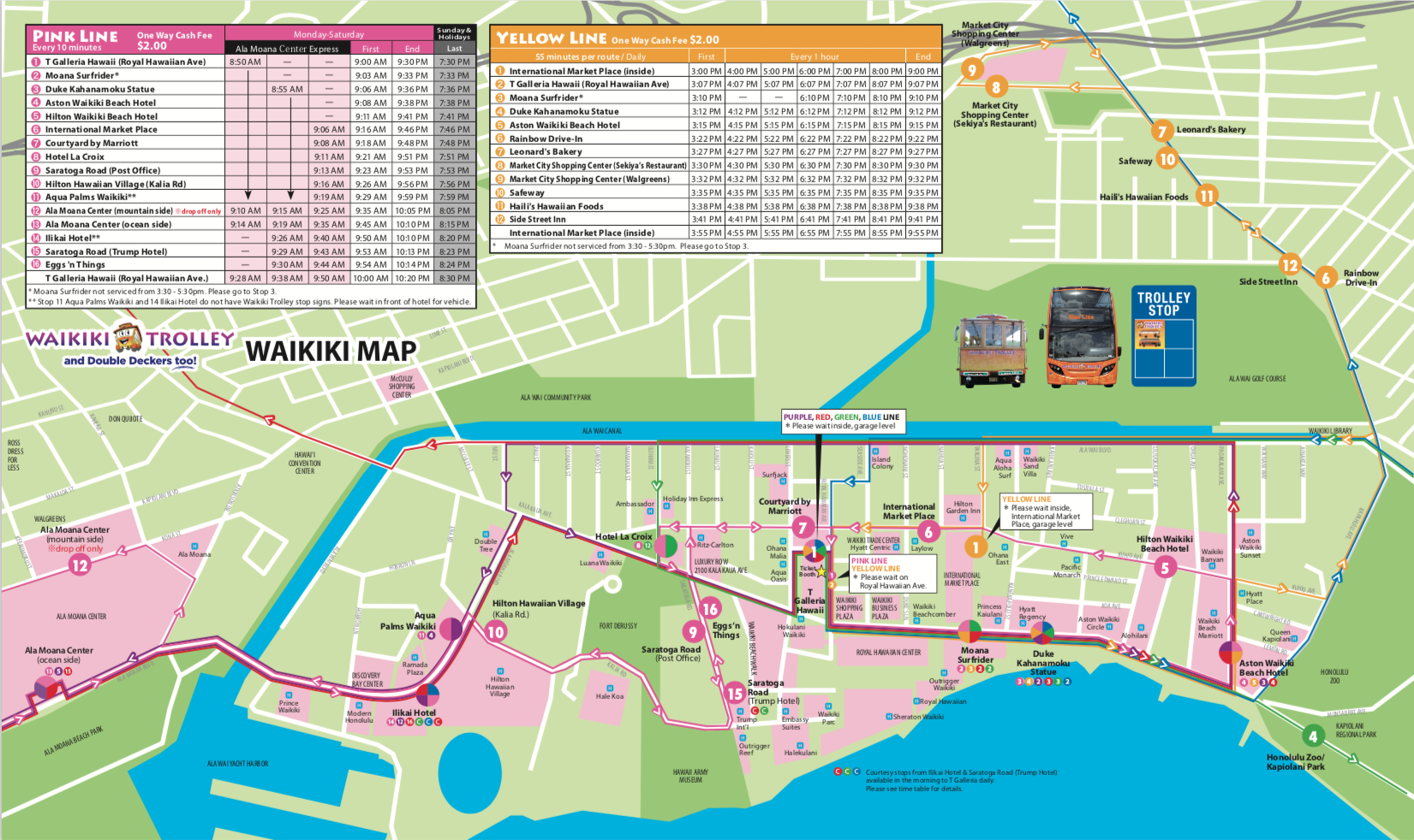 ワイキキトロリーに乗ろう！料金や路線図や現地購入方法などご紹介 | ハワイの観光まとめサイト｜WALKING HAWAII（ウォーキングハワイ ...